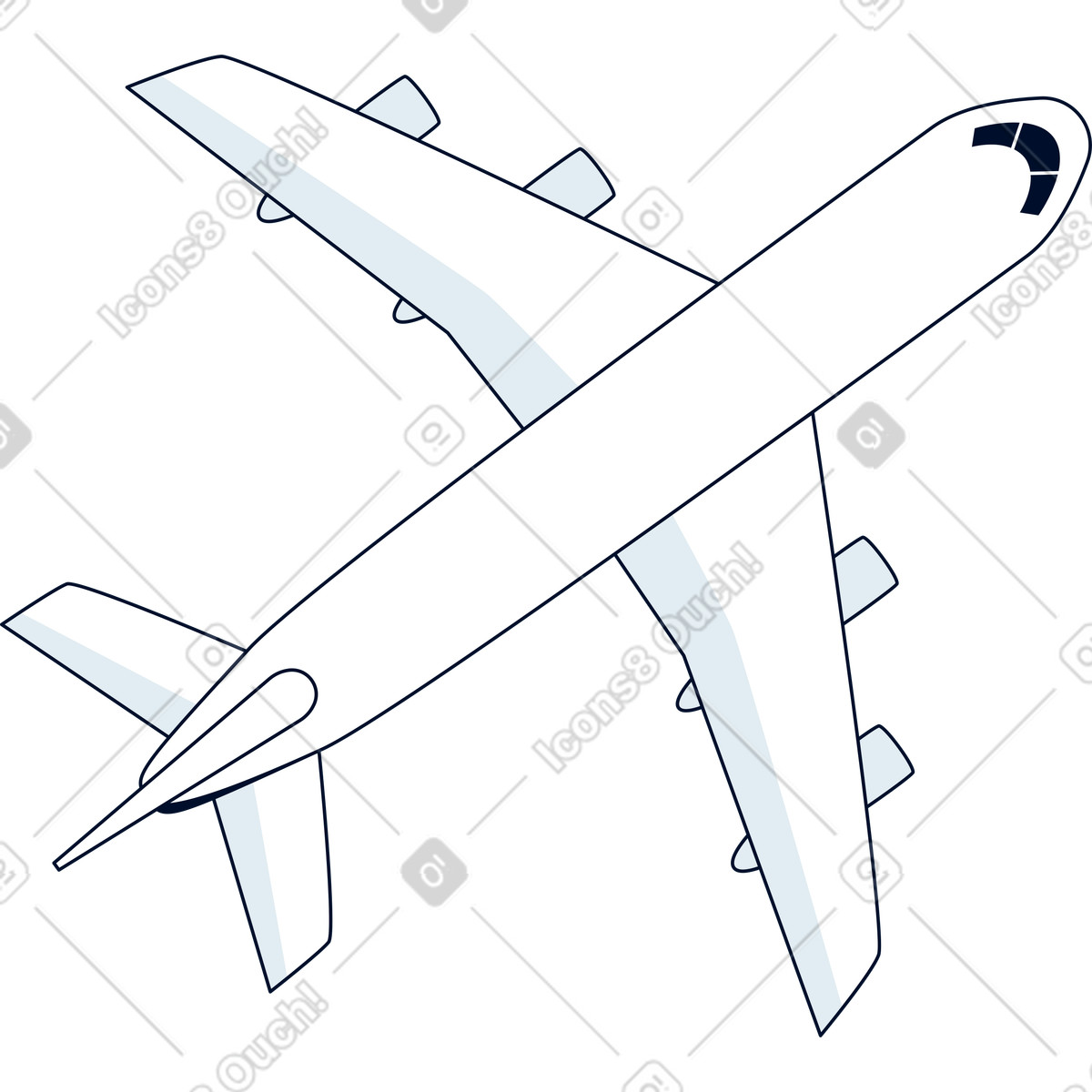 Illustration Avion dans le style Teal à télécharger aux formats PNG, SVG