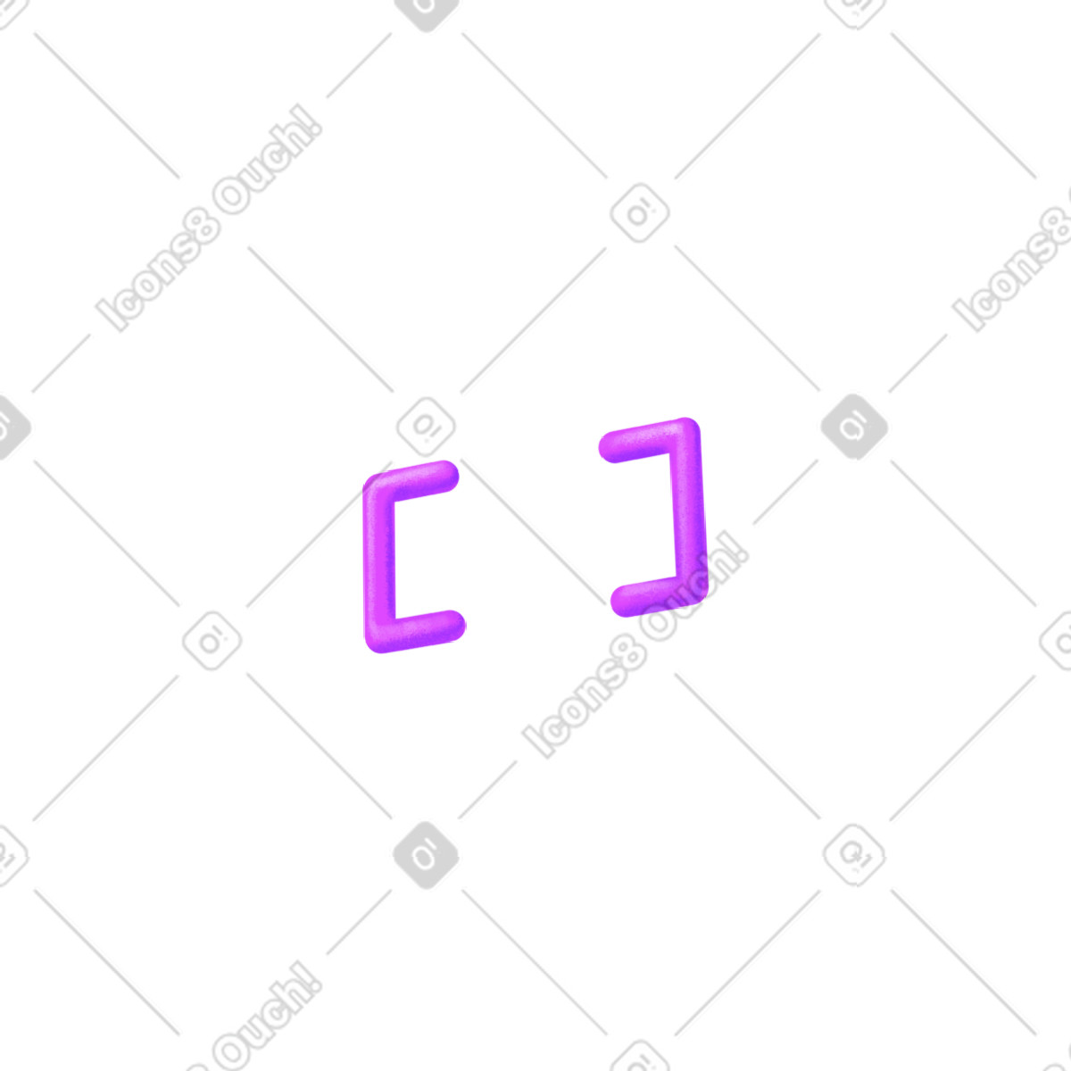 Purple square brackets illustration in Smart style download in PNG, SVG