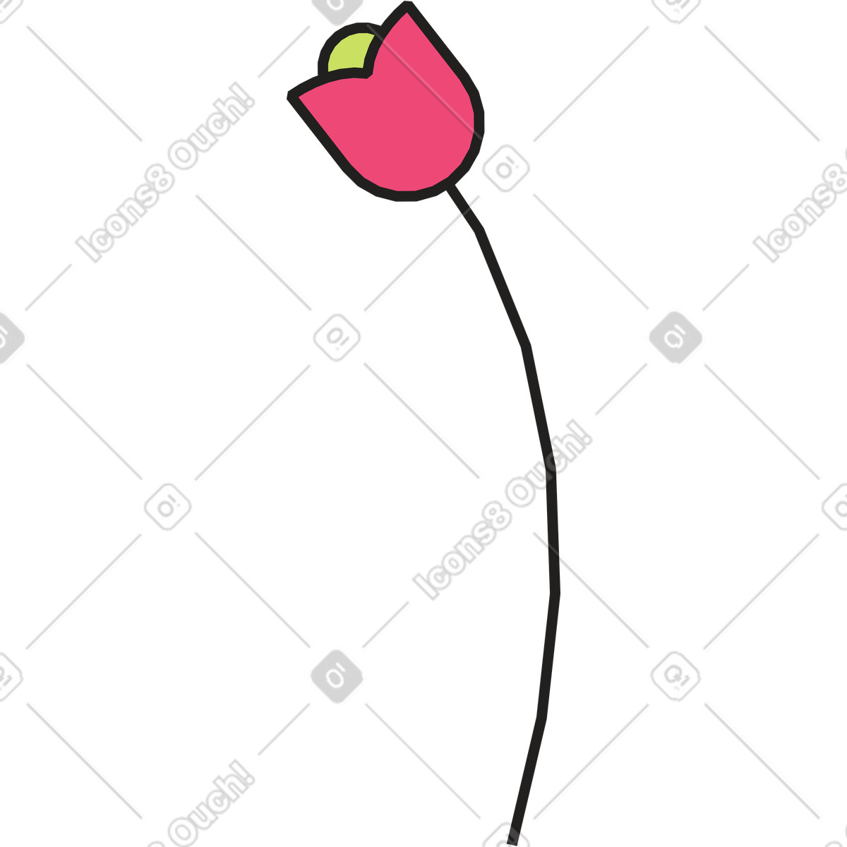 Ilustración Tulipán en estilo Dazzle a descargar en PNG y SVG