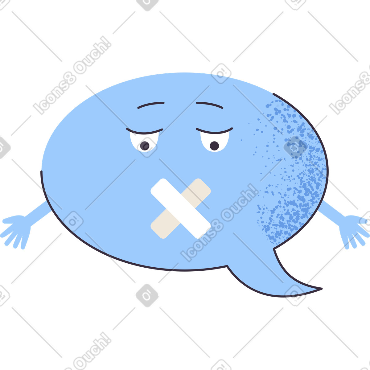 Ilustración No comments bubble en estilo Pale a descargar en PNG y SVG