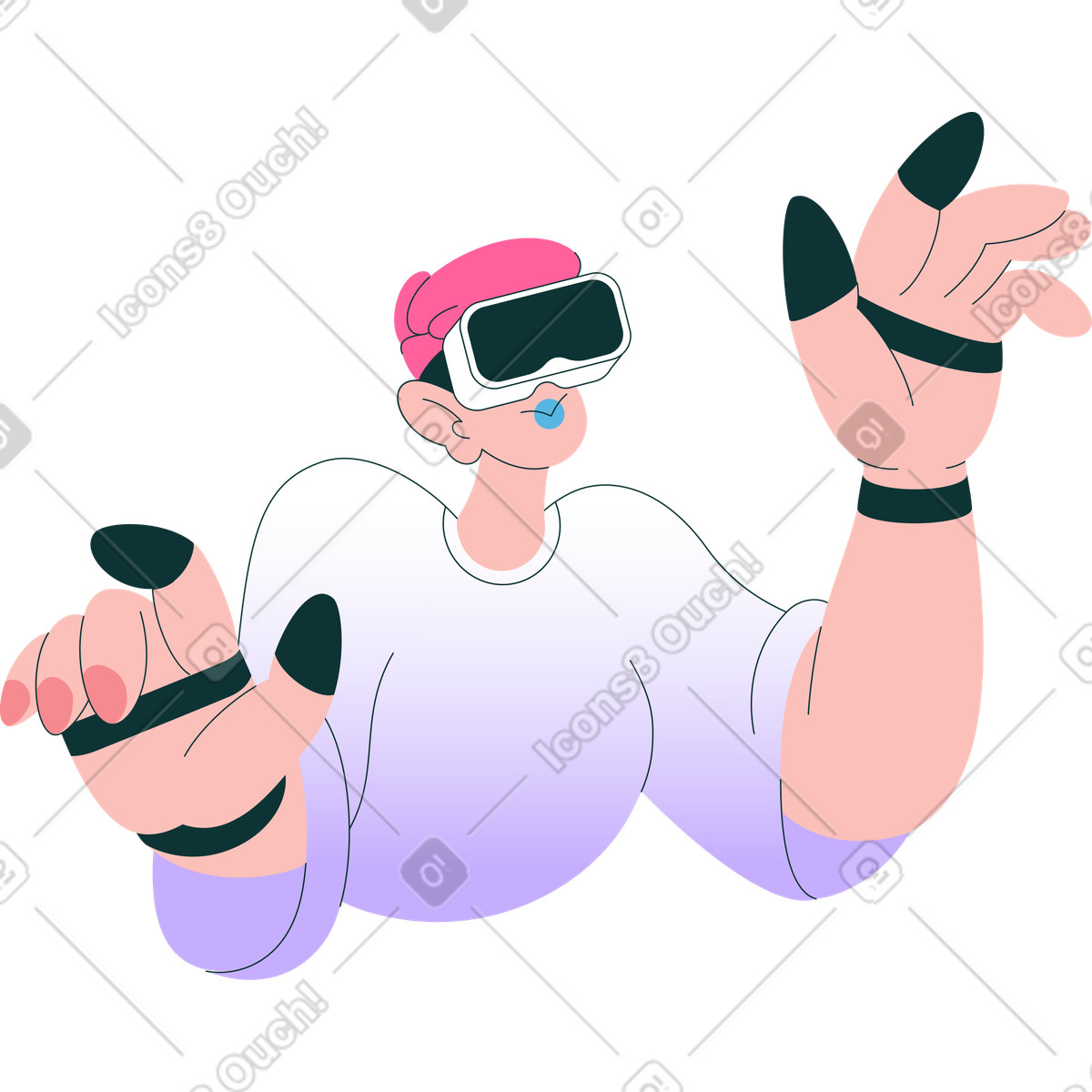 Иллюстрация Женщина в очках vr стиле Florid — скачать форматах PNG, SVG