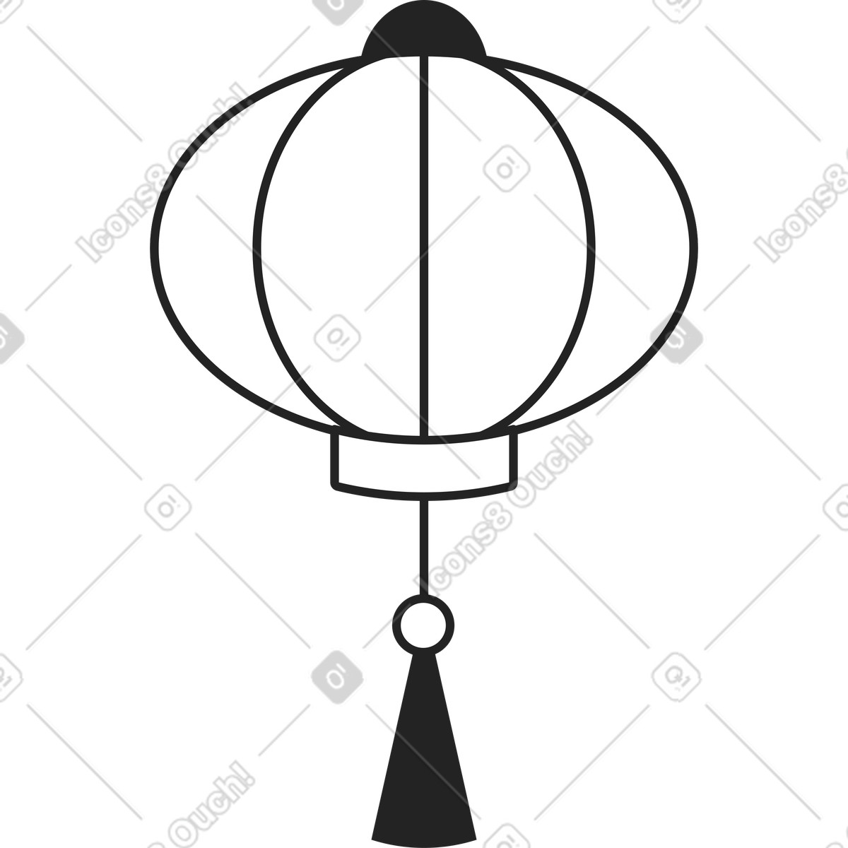 Ilustración Linterna de papel china en estilo Sammy Line a descargar en PNG y SVG