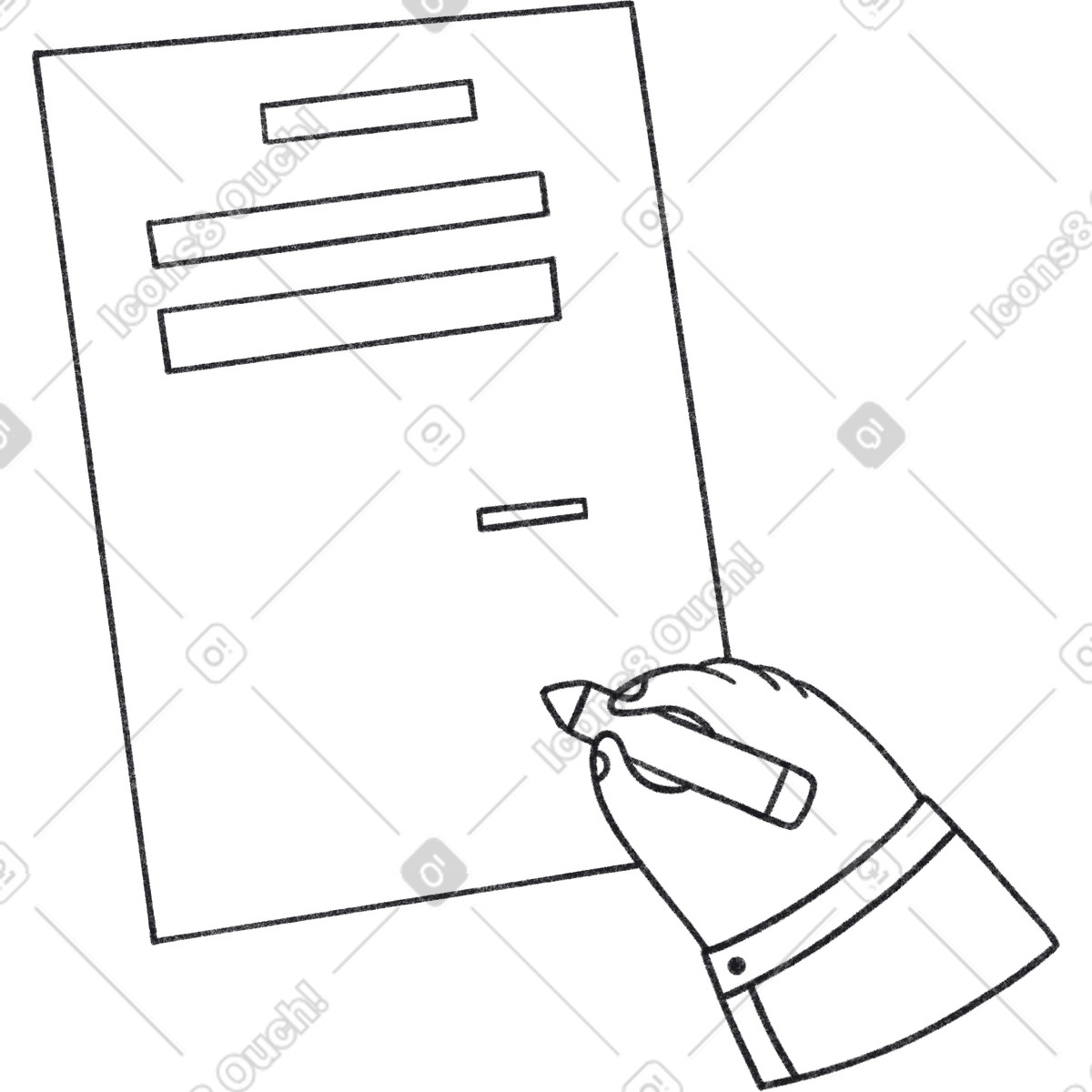 Ilustración The hand signs document en estilo Bonbon Line a descargar en PNG y SVG