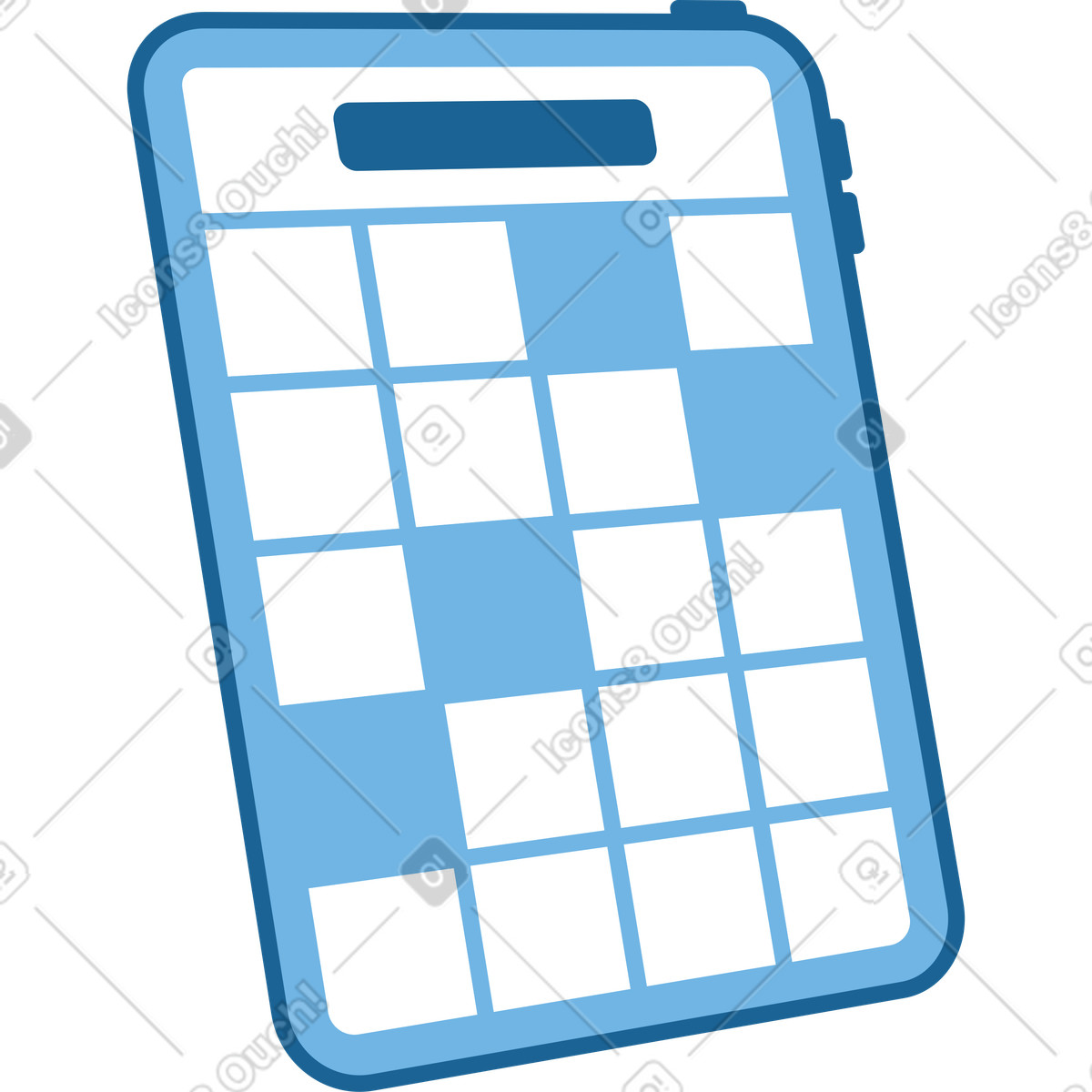 Tablet with calendar app illustration in PNG, SVG