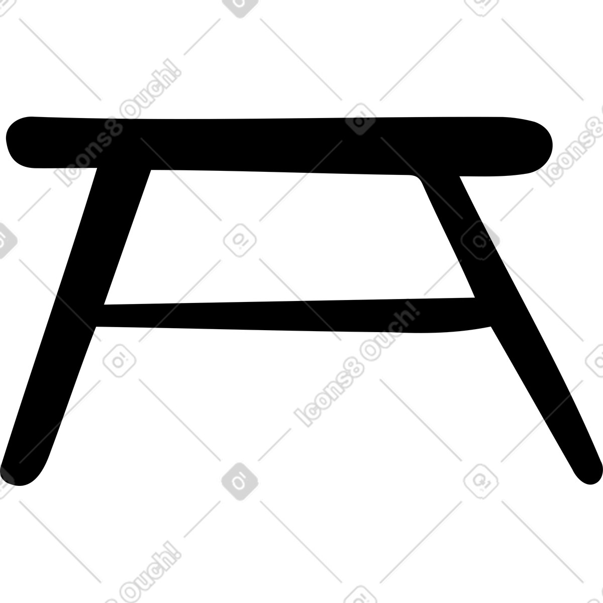Stool illustration in Journal style download in PNG, SVG