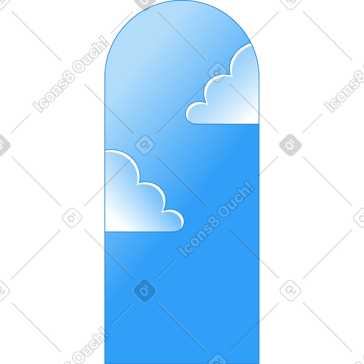Background with two clouds illustration in Rainbow style download in PNG, SVG