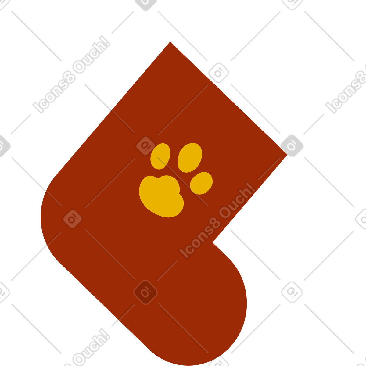 Christmas sock illustration in Woof style download in PNG, SVG