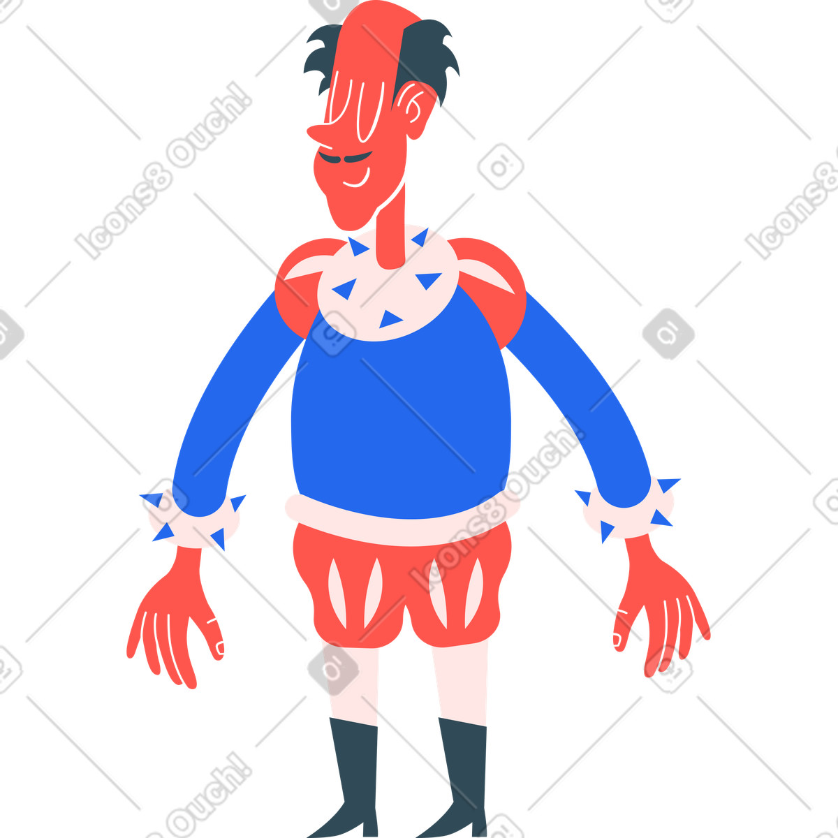 Illustration L'homme se tient dans le style Kingdom à télécharger aux formats PNG, SVG