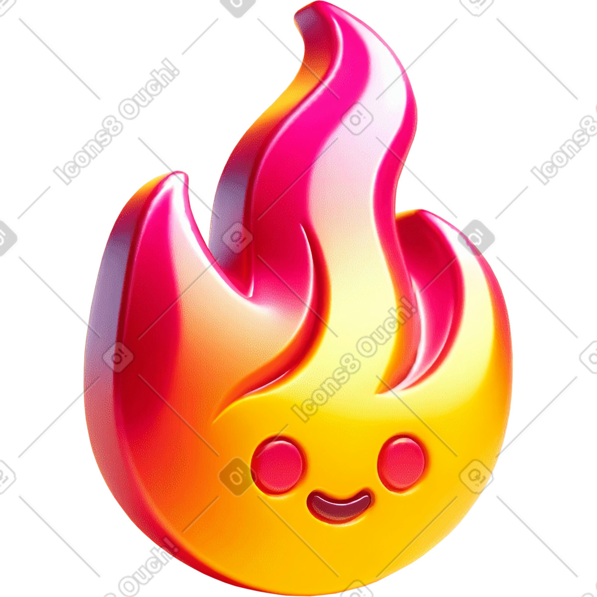 Fire emoji illustration in 3D Mini style download in PNG, SVG