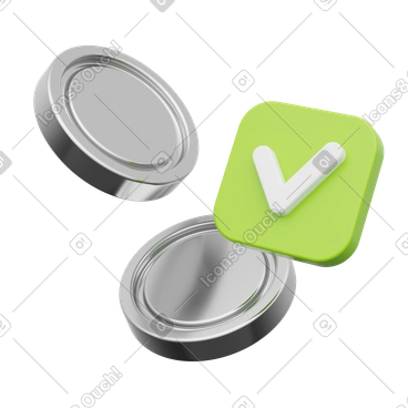 Coins with check mark, payment approved, financial confirmation PNG, SVG