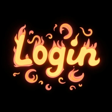 A vibrant display of flames, swirling and dancing in various shades of orange, red, and yellow. The flames are animated, creating a sense of movement and energy. In the center, the words "Login" appear, formed by the fiery shapes of the flames themselves. The background is dark, enhancing the brightness and intensity of the flames. The overall composition emphasizes the dynamic nature of the fiery elements as they flicker and intertwine.