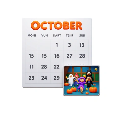 A fun calendar page that includes a short comic strip relevant to the month's key events