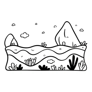 A vast ocean surface depicted with waves rising and falling, resembling the structure of a cell membrane. Various floating objects, such as colorful coral reefs and small fish, are scattered across the watery landscape. The waves have distinct shapes and forms, illustrating the dynamic nature of the membrane. The overall composition captures the fluidity and resilience of the ocean, symbolizing the cell membrane's characteristics.