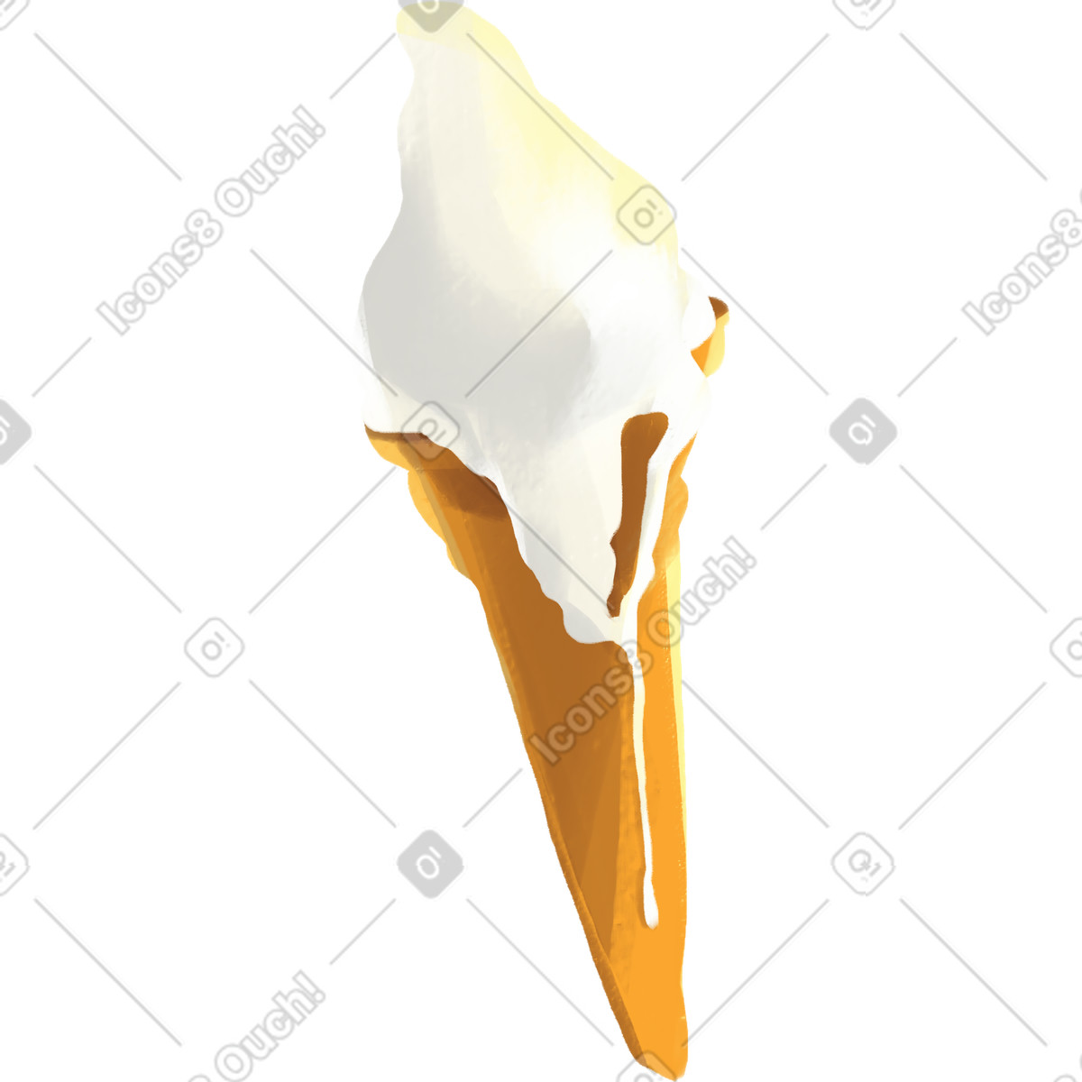 Ice cream cone illustration in Sunday style download in PNG, SVG