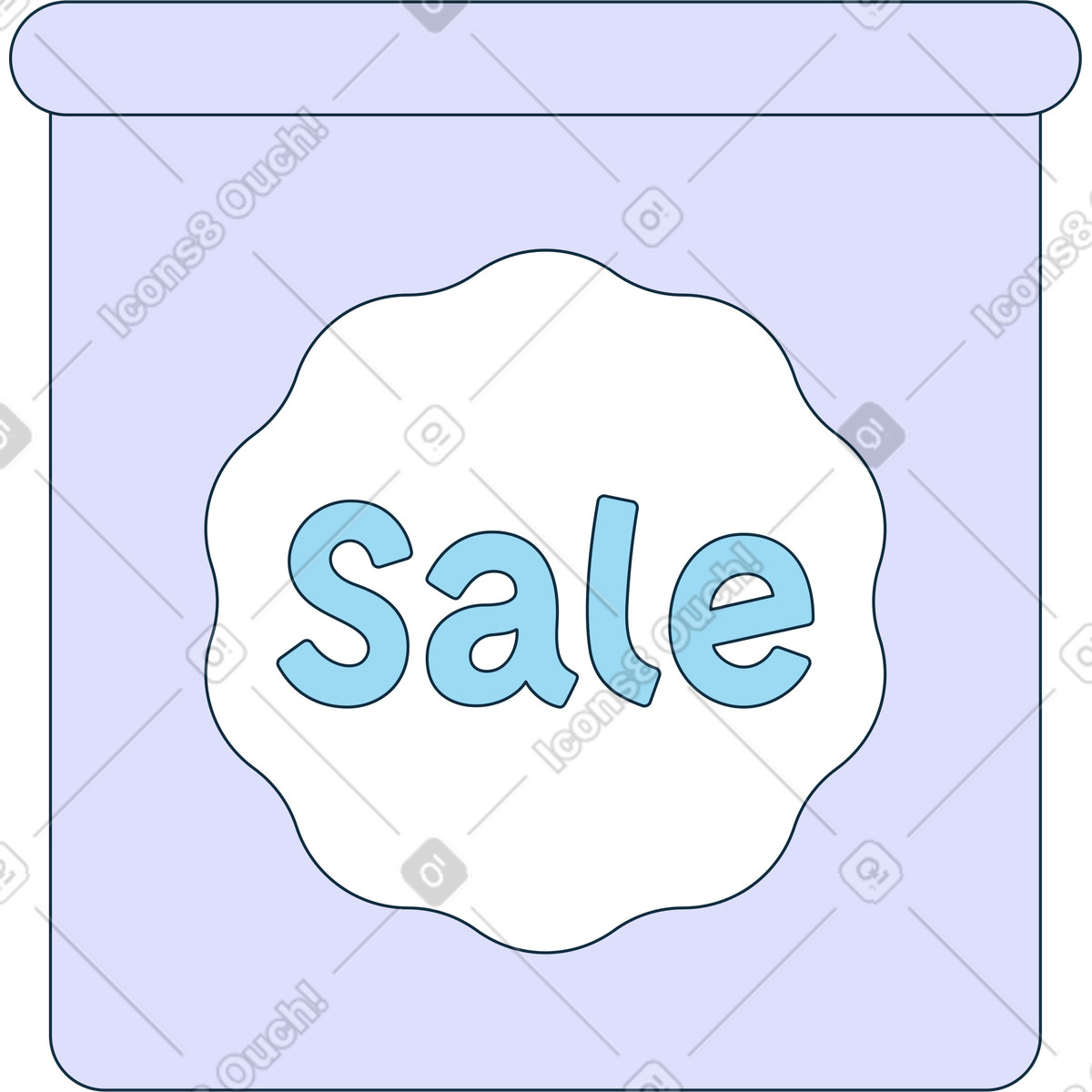 Bancone con vendita illustrazione in stile Bubble gum scarica in PNG, SVG