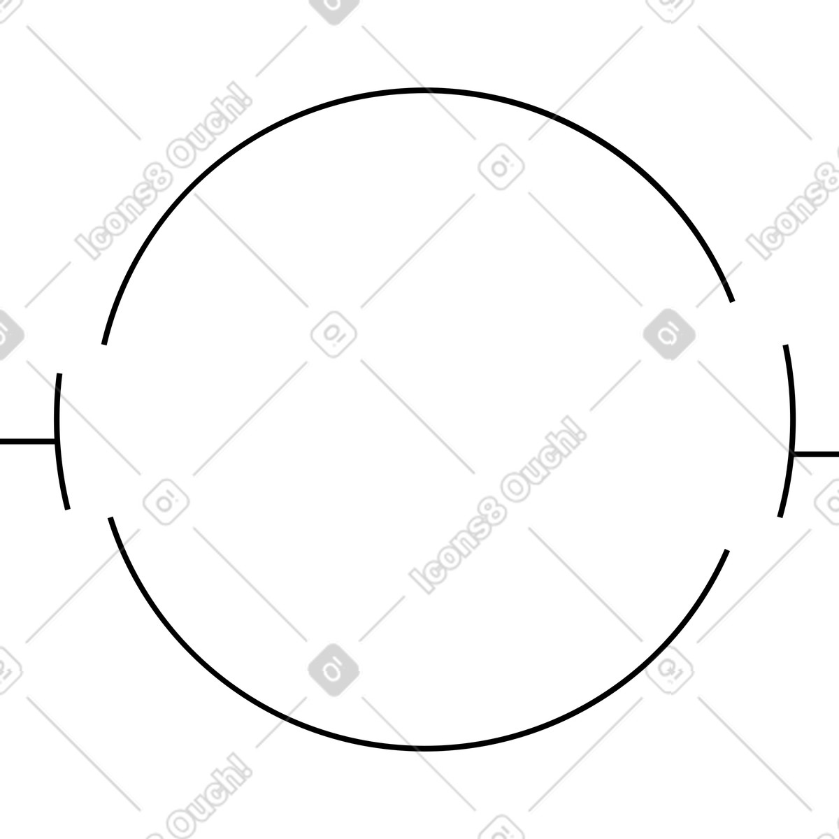 Round lines illustration in Memphis style download in PNG, SVG