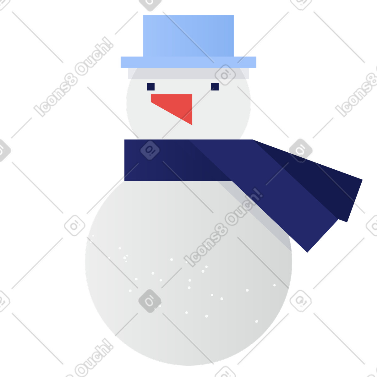 Ilustración Monigote de nieve en estilo Clip a descargar en PNG y SVG