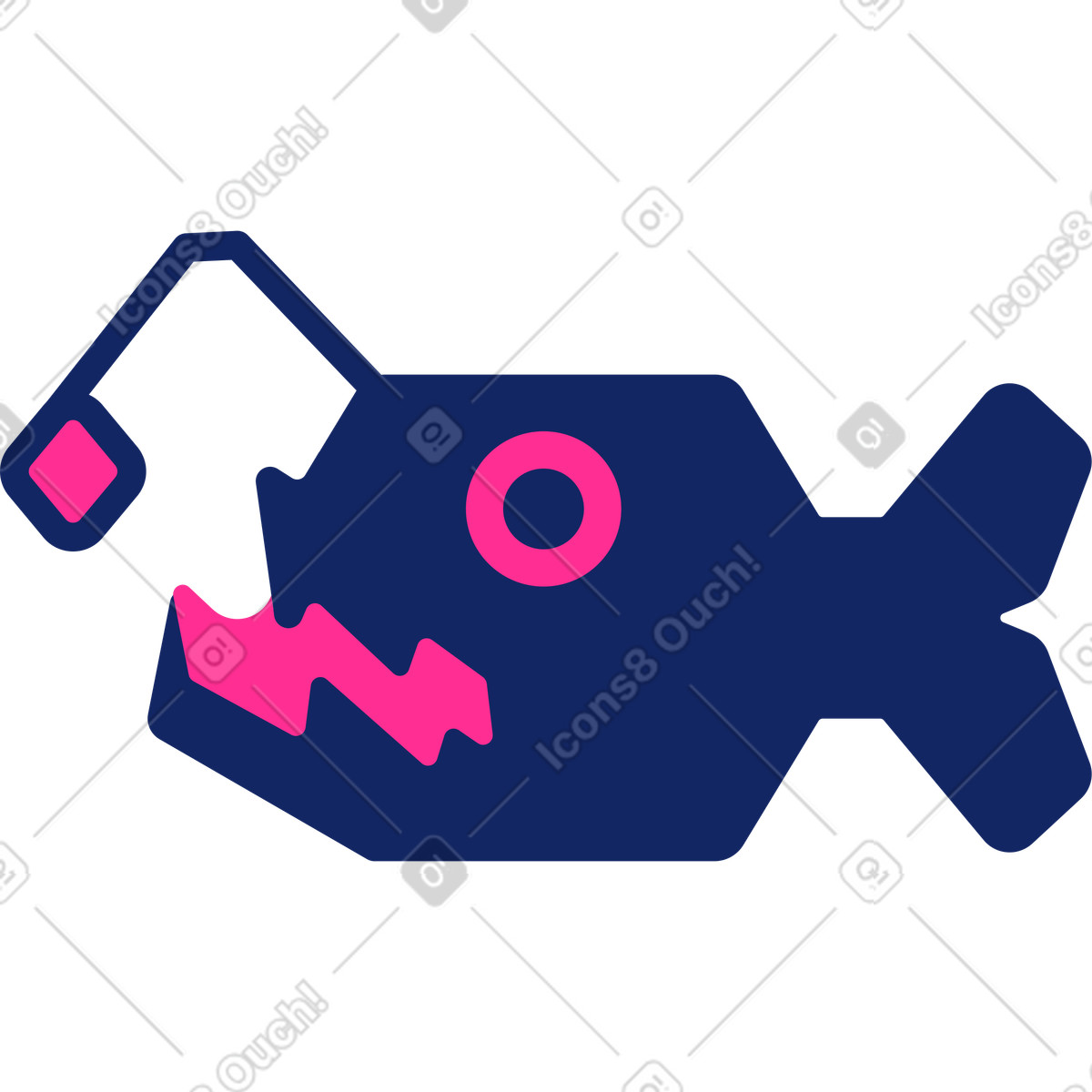 Fisch-Illustration im Cyborg-Stil als Download in PNG, SVG