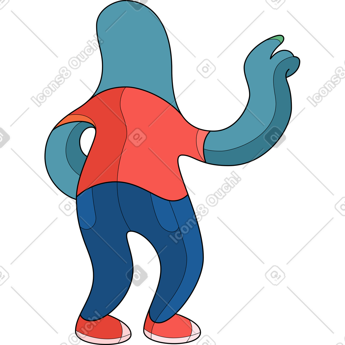Иллюстрация Человек назад крепкая точка в PNG и SVG