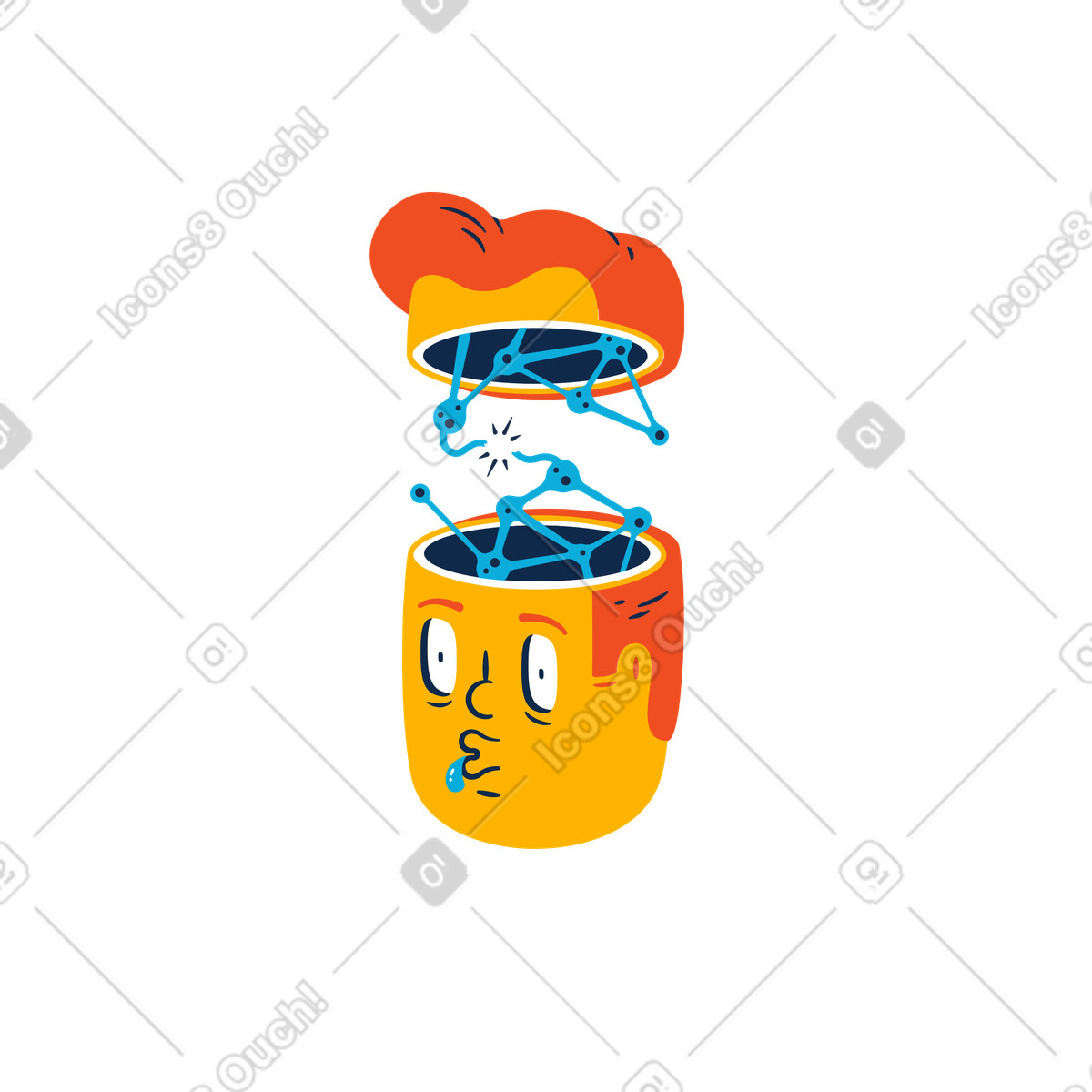 No connection animated illustration in GIF, Lottie (JSON), AE