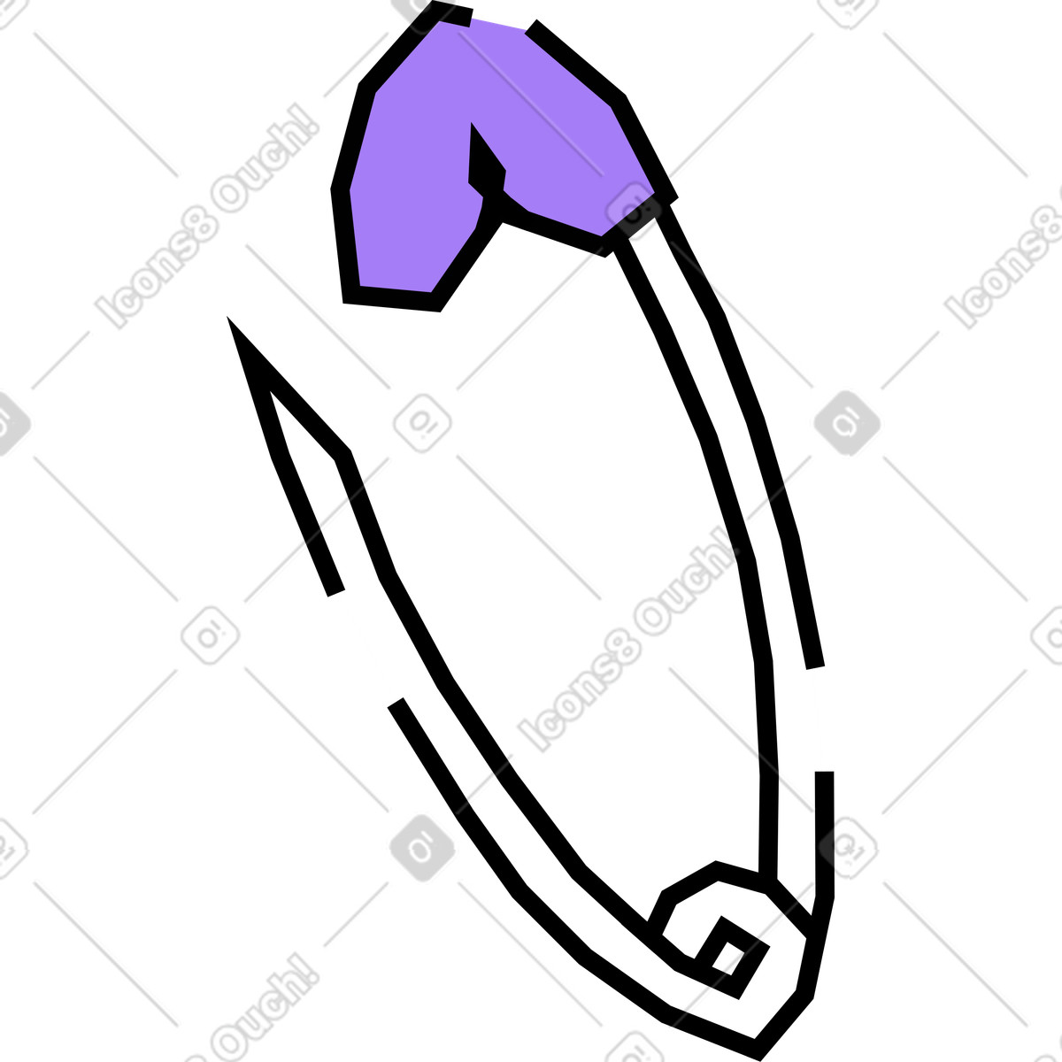 Safety pin illustration in Amethyst style download in PNG, SVG
