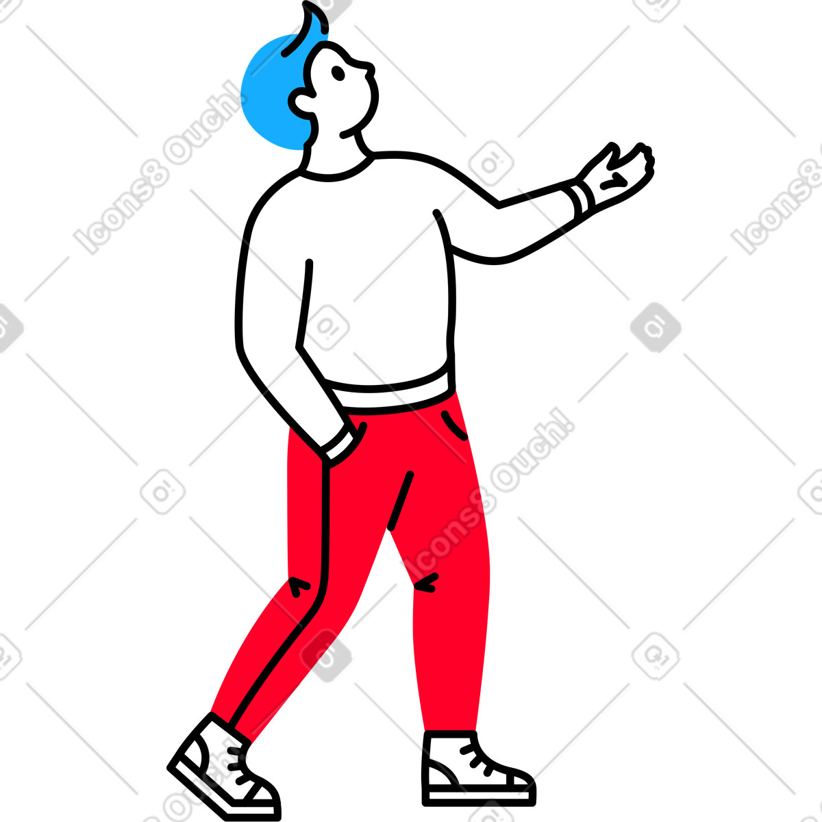 下载 Transistor 风格的 伸出手的男人 插画，支持 PNG、SVG 格式