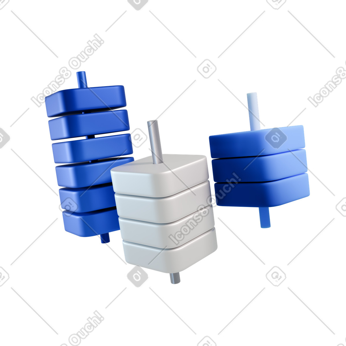 Icona del grafico a candele illustrazione in stile 3D Blueprint scarica in PNG, SVG