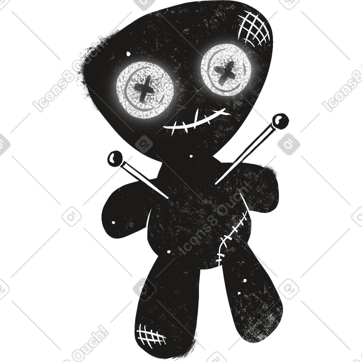 Ilustración Woodoo doll en estilo Mystery a descargar en PNG y SVG