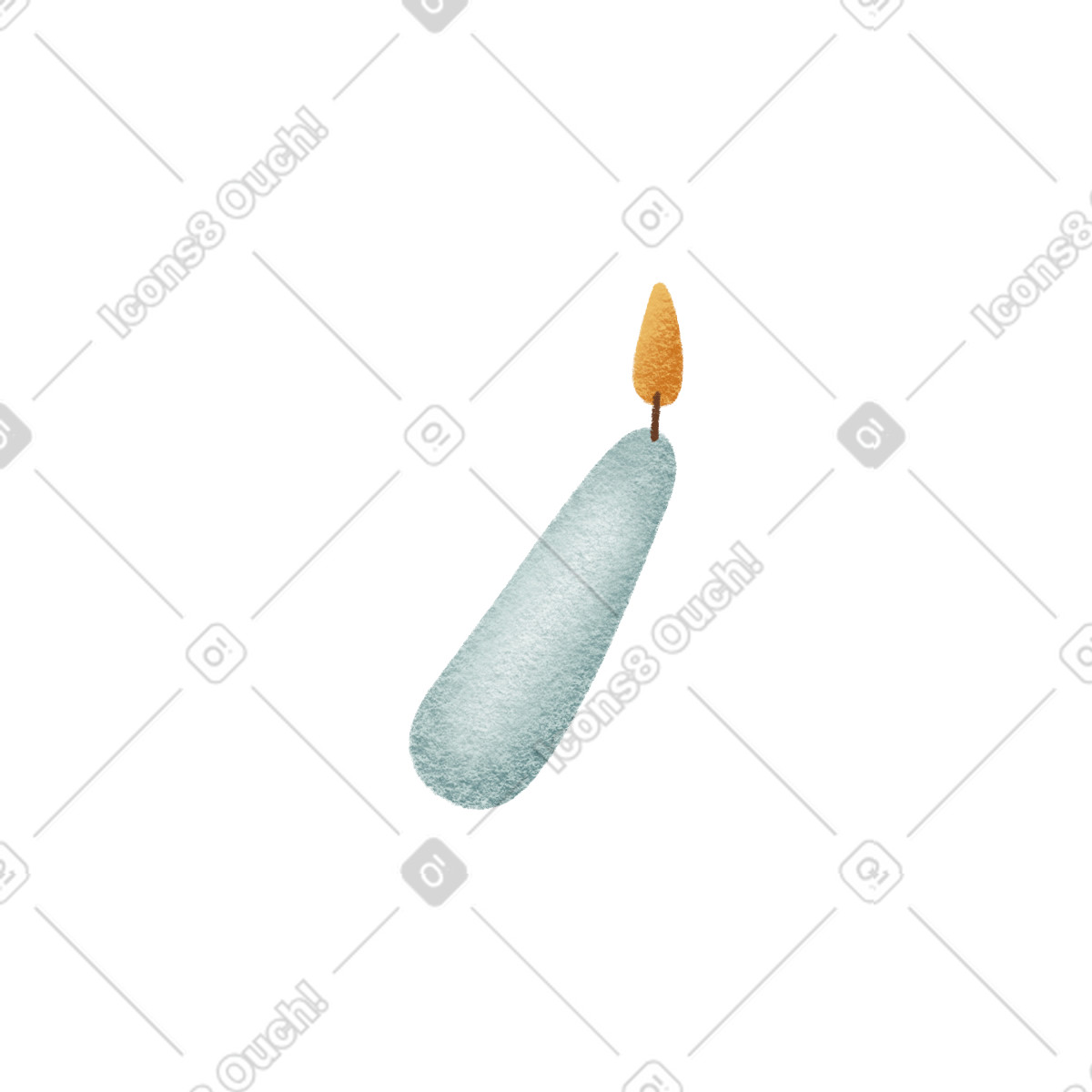 Candle illustration in Woolly style download in PNG, SVG
