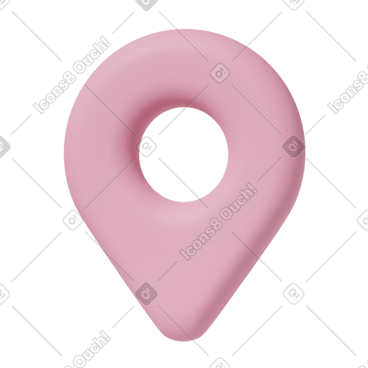 Close up of pink location marker illustrazione in stile 3D Casual life scarica in PNG, SVG