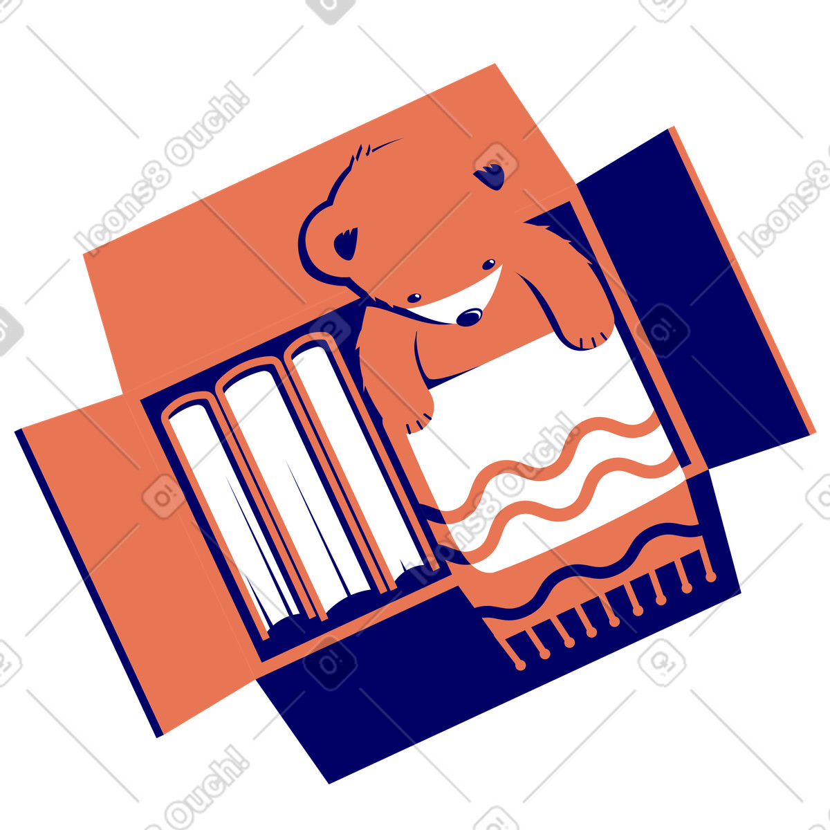 Box with books, clothes, and toy for donation illustration in Lounge style download in PNG, SVG