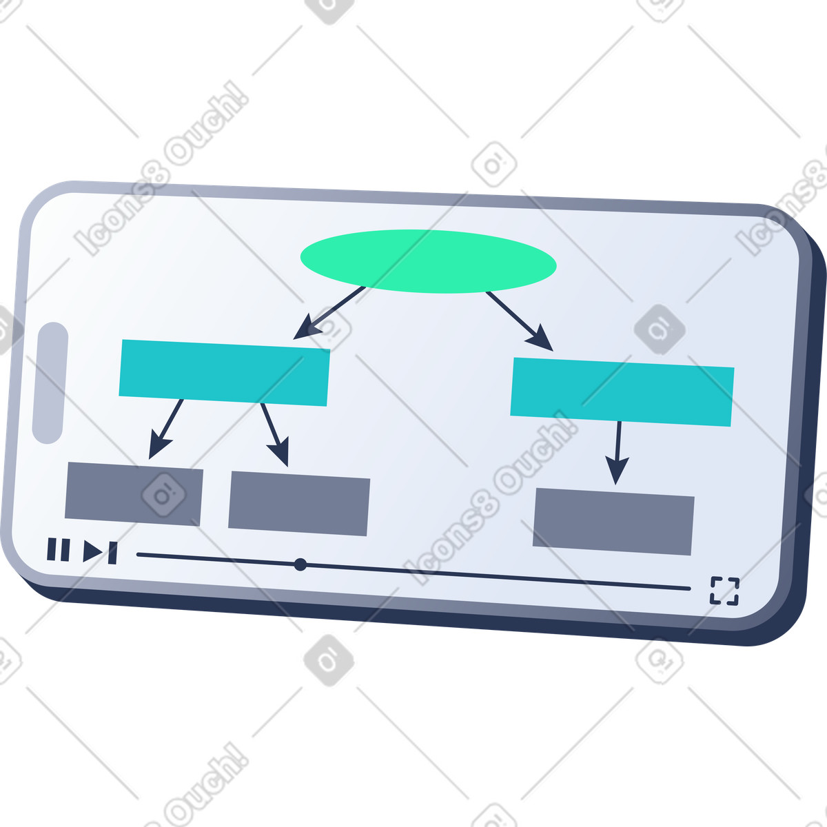 Phone with lection video illustration in Lucent style download in PNG, SVG