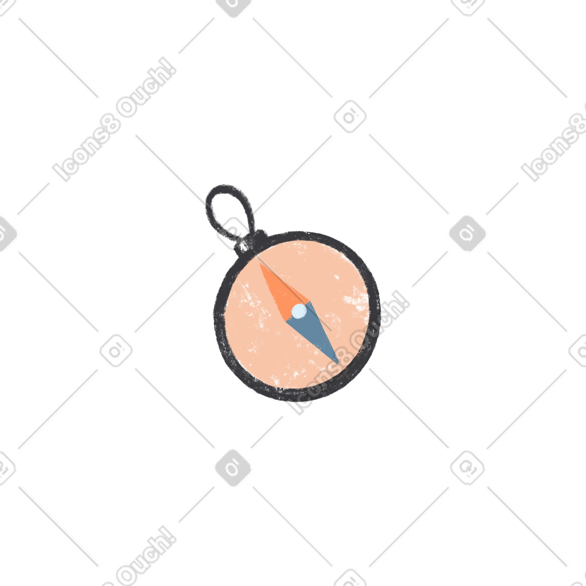 Bussola illustrazione in stile Chalky scarica in PNG, SVG