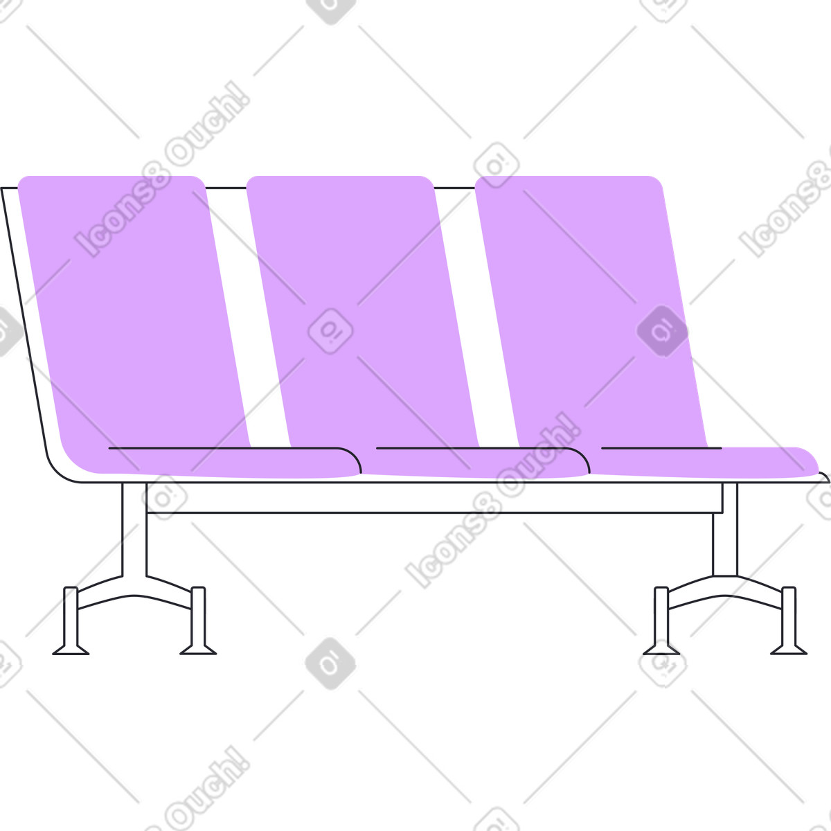 Ilustración Asiento del pasillo aeropuerto en estilo Grapy a descargar en PNG y SVG