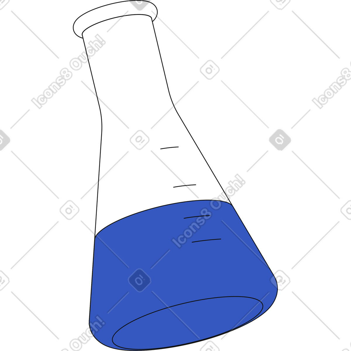 Laboratory flask illustration in Techny style download in PNG, SVG