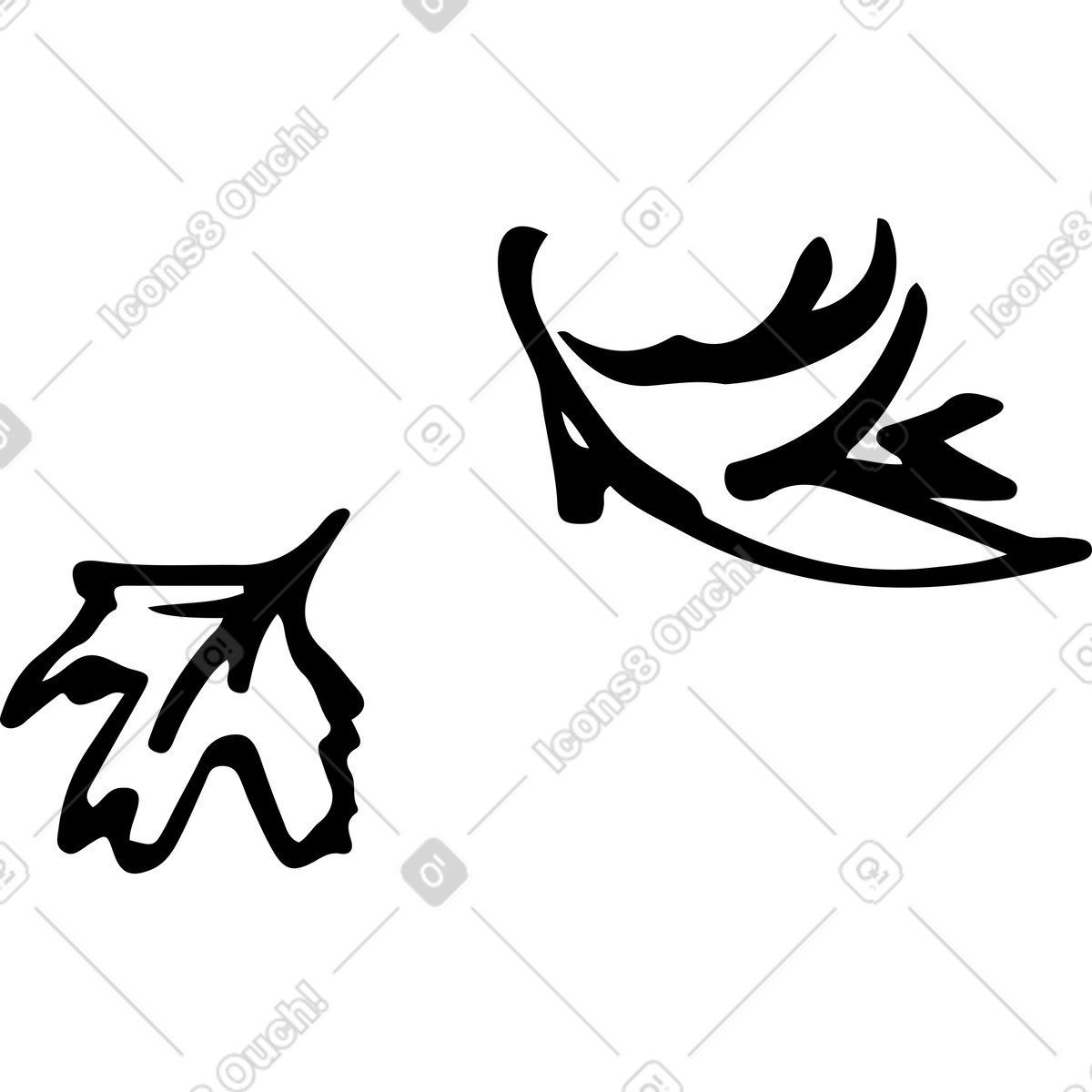 Foglie d'autunno illustrazione in stile Line scarica in PNG, SVG