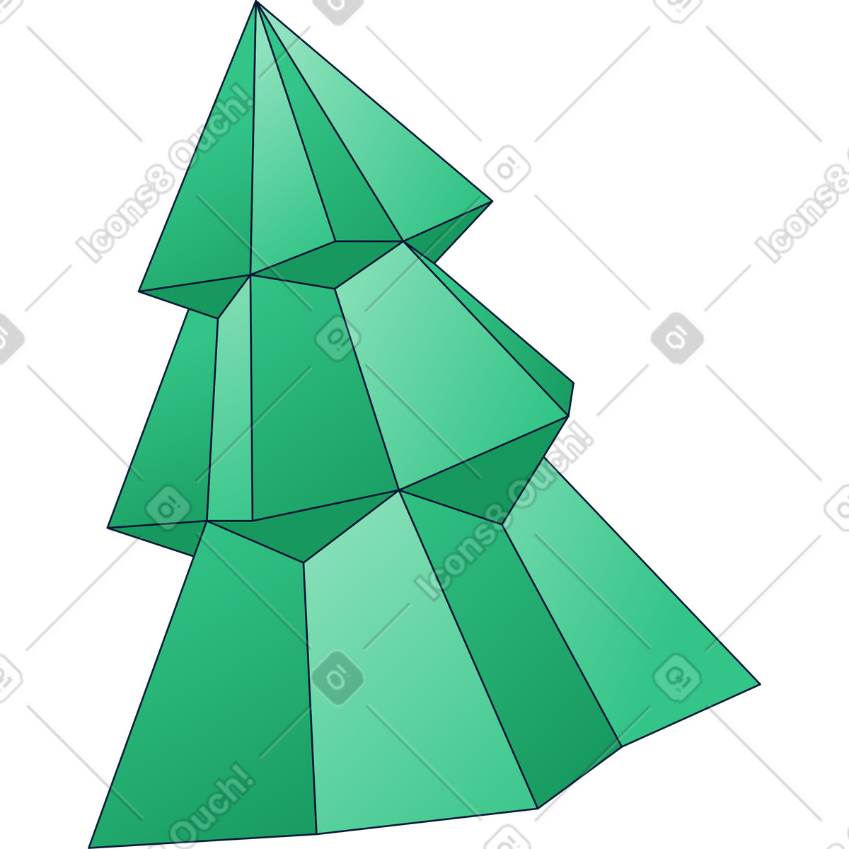 Christmas tree illustration in Neat style download in PNG, SVG