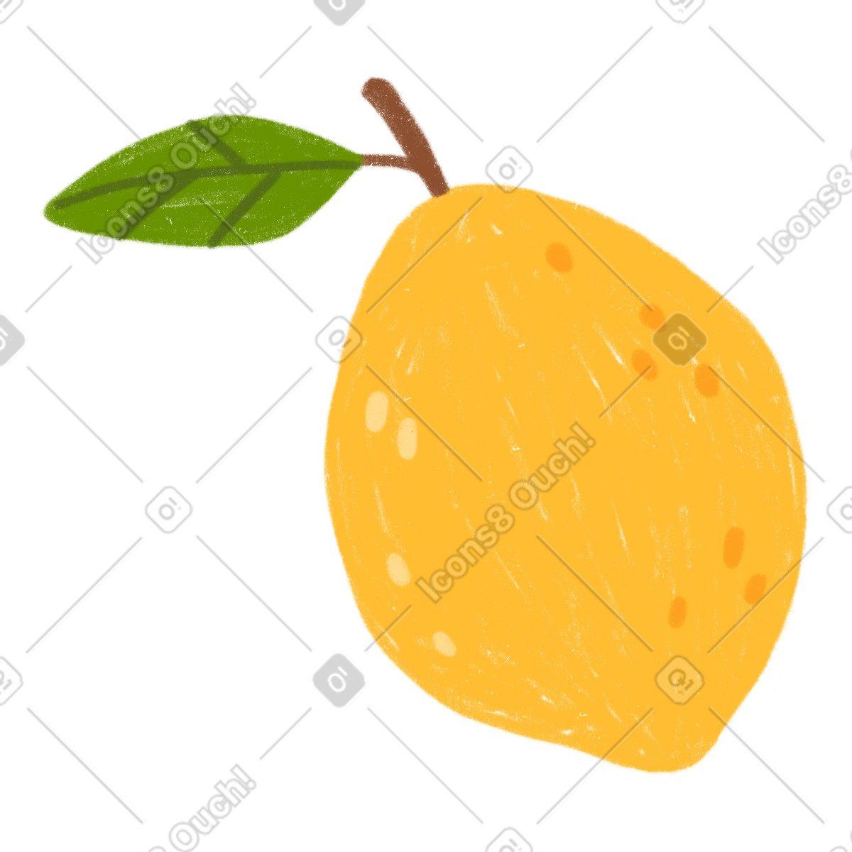 Lemon-Illustration im Cozy-Stil als Download in PNG, SVG