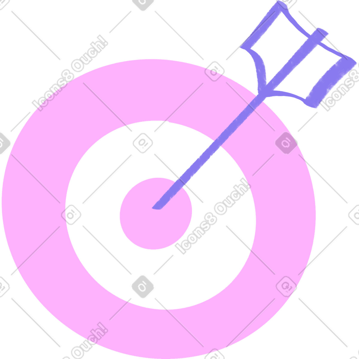 Ilustração de Alvo com seta no centro em estilo Bonny para baixar em PNG, SVG