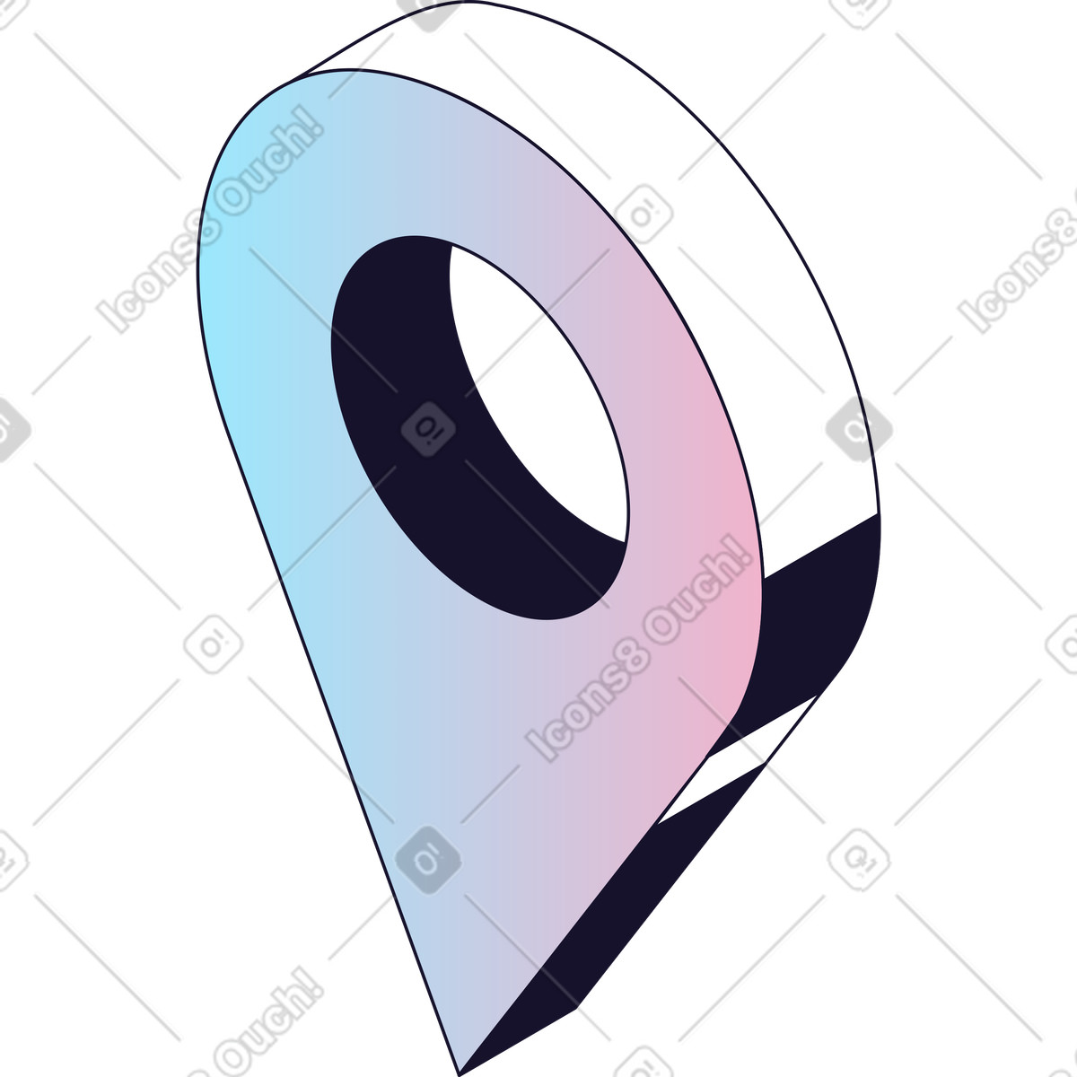 Navigation pin illustration in Node style download in PNG, SVG