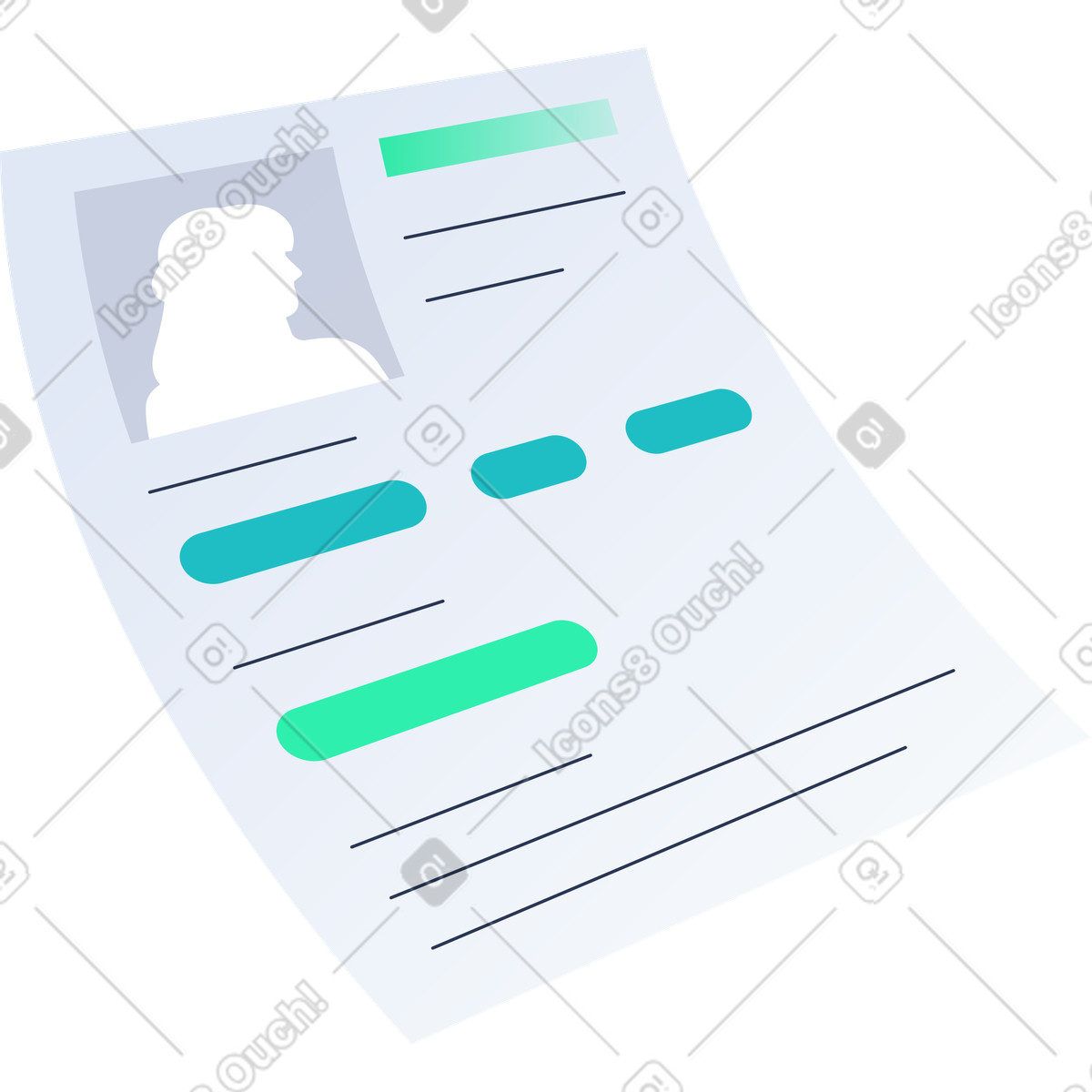 User persona template illustration in Lucent style download in PNG, SVG