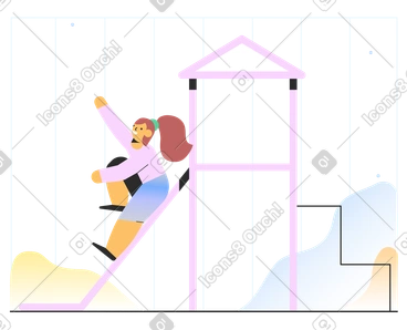 Girl playing on the playground PNG, SVG