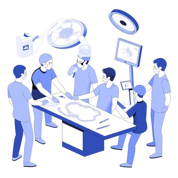 A surgical team is engaged in a transplant procedure inside a well-equipped operating room. The team consists of several medical professionals wearing surgical scrubs and masks, focused on their task. In the center of the scene, a transparent organ is being delicately placed into the chest cavity of the recipient, who lies on the operating table. Surrounding the table, there are various surgical instruments neatly arranged, as well as monitors displaying vital signs. The atmosphere is intense, with bright overhead surgical lights illuminating the area to ensure precision during the operation.