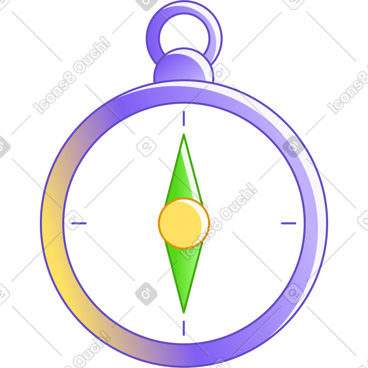Kompass-Illustration im Rainbow-Stil als Download in PNG, SVG