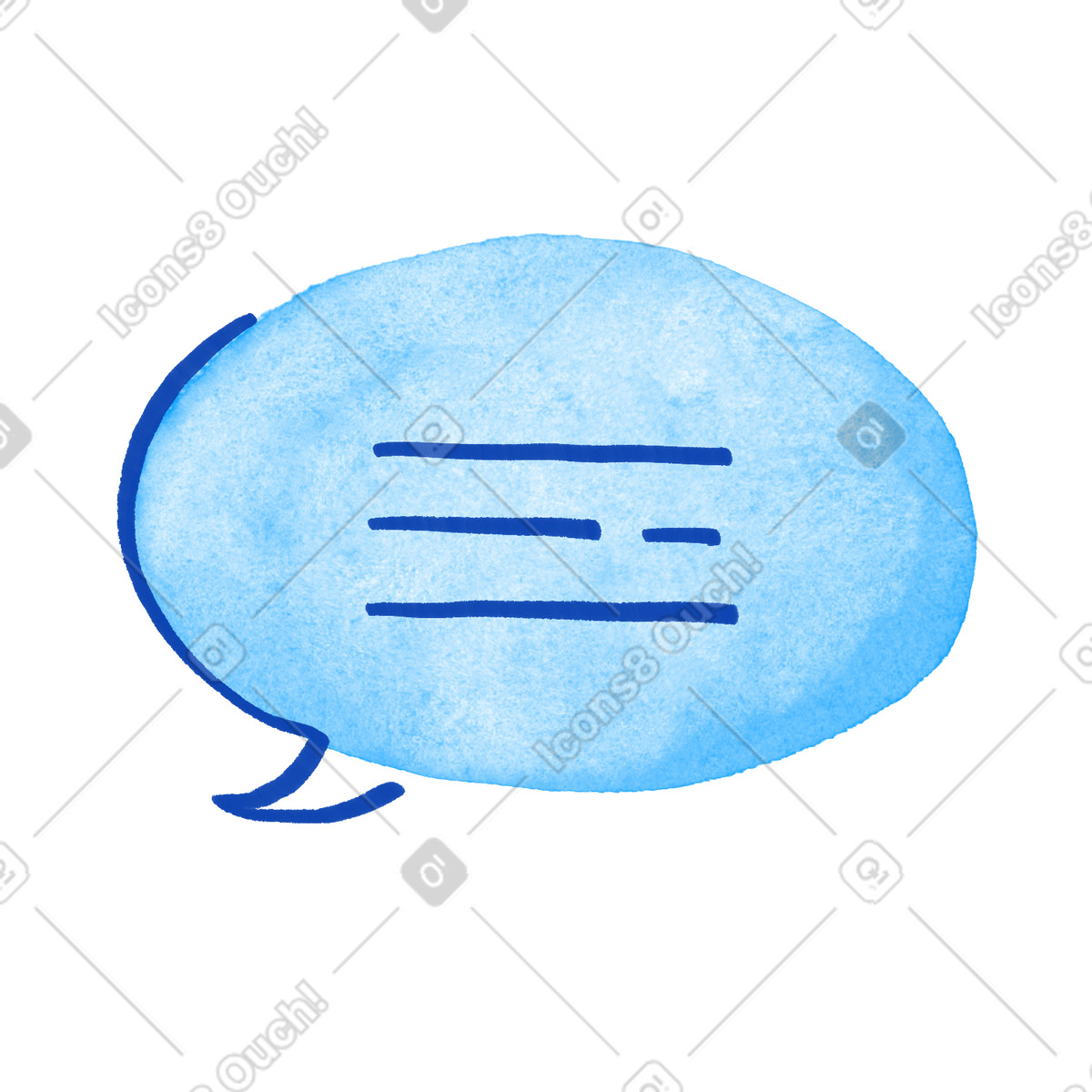 Tint 스타일의 Speech bubble chat symbol with simple horizontal text lines 일러스트레이션 PNG, SVG 다운로드