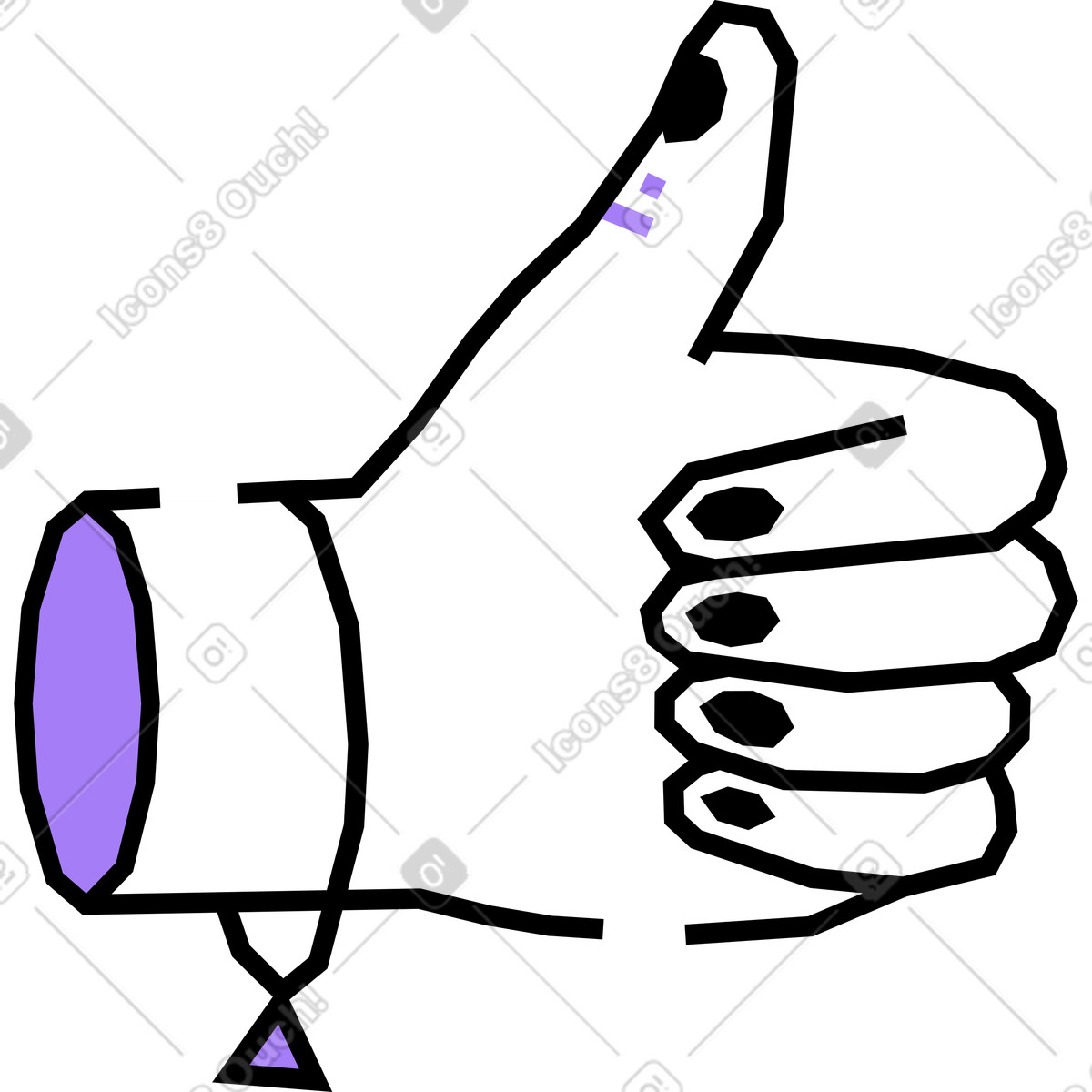 Illustration Pouces vers le haut dans style Amethyst à télécharger aux formats PNG, SVG