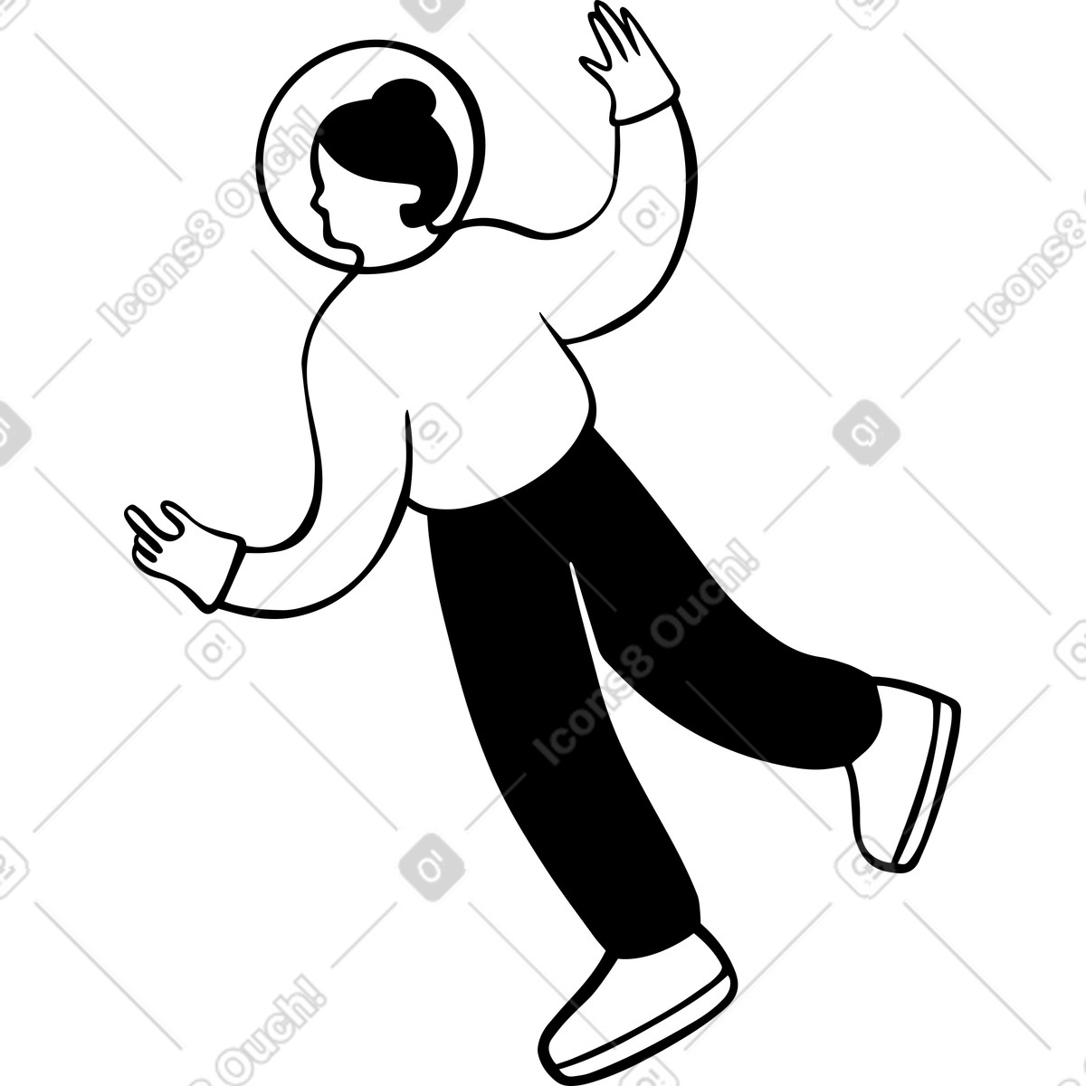 Illustration Astronaute dans le style Journal à télécharger aux formats PNG, SVG