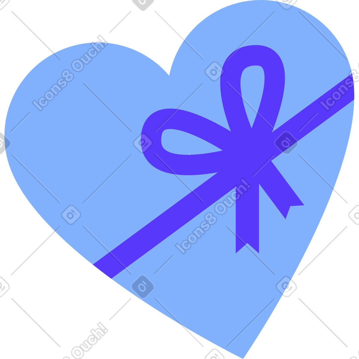 Ilustración Caja azul en forma de corazón estilo Pablita a descargar PNG y SVG