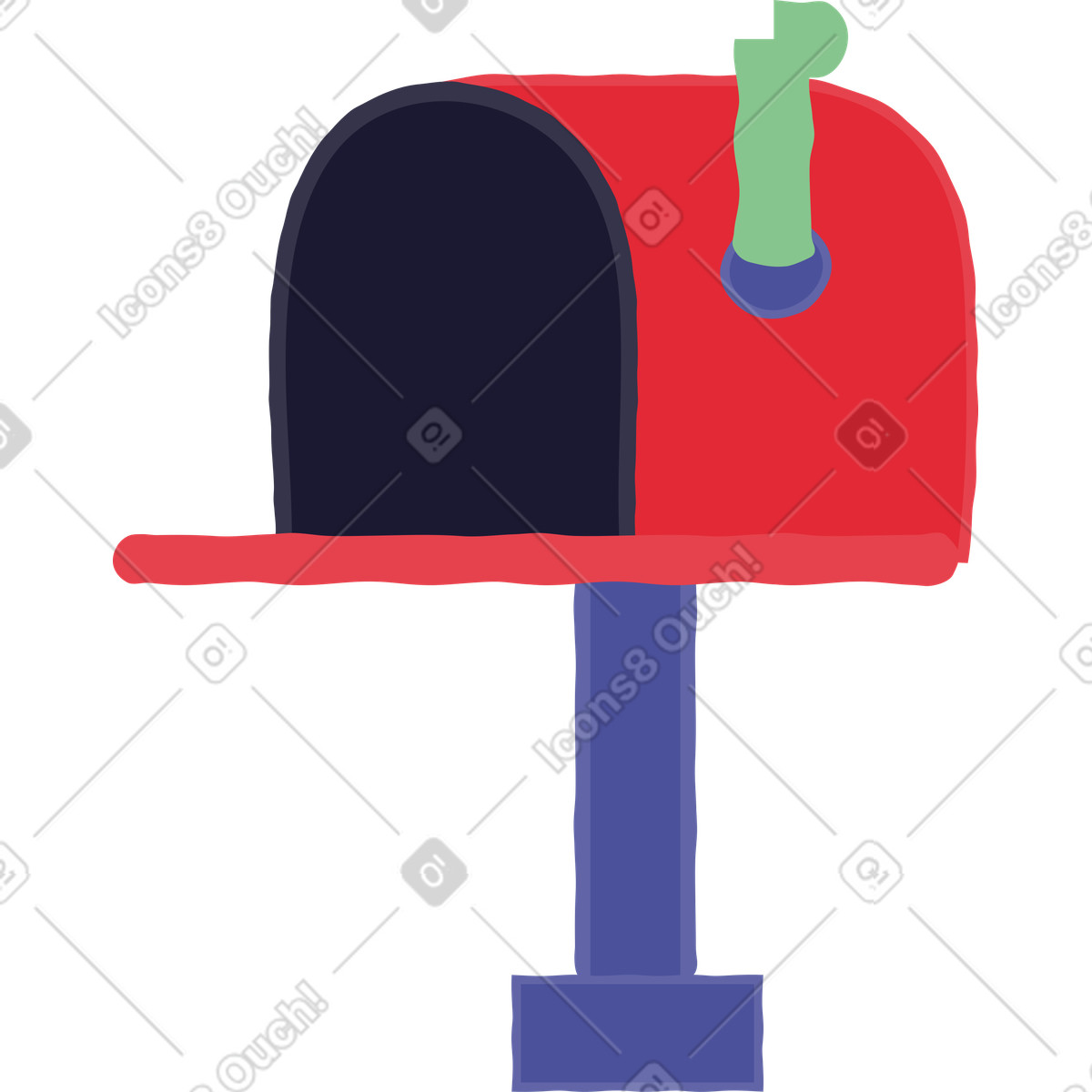 Briefkasten-Illustration im Stripy-Stil als Download in PNG, SVG
