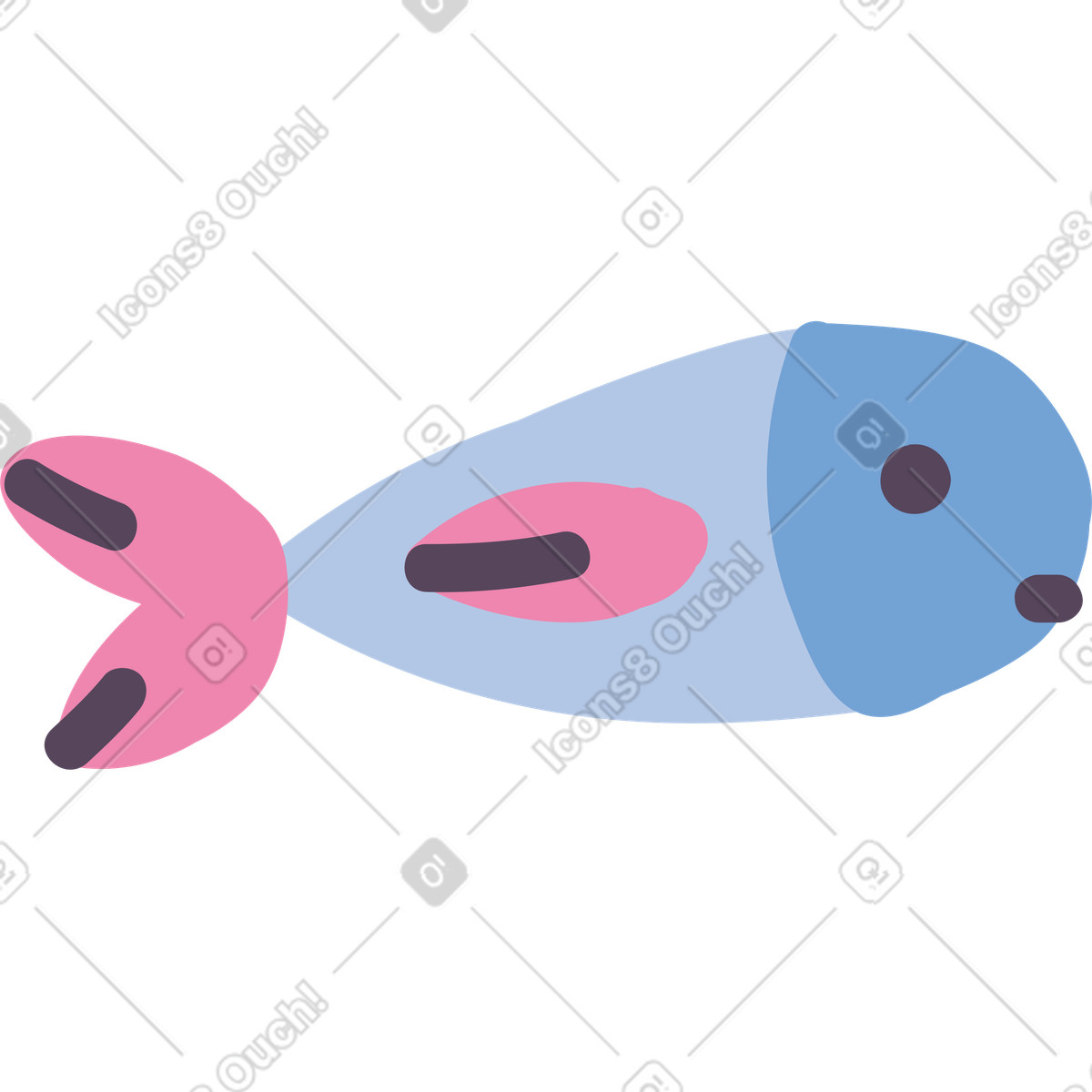 Fisch-Illustration im Pluto-Stil als Download in PNG, SVG